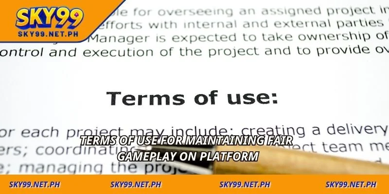 Terms of use for maintaining fair gameplay on platform