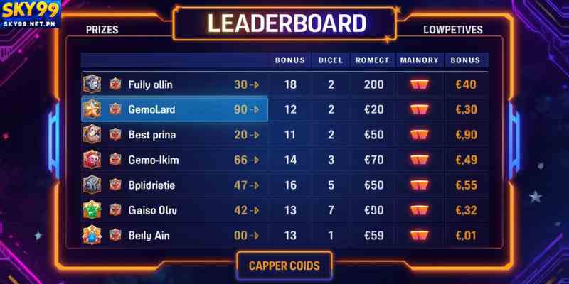 Leaderboard tournaments offer competitive bonus prizes.
