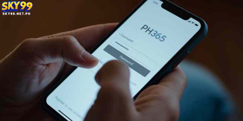     User registering PH365 account on smartphone with secure login screen